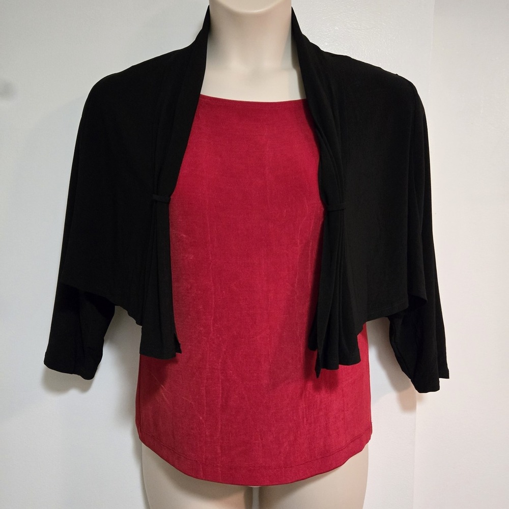 Lane Bryant 18/20 Holiday Party Black Cocktail Cruise Open Bolero Shrug Cardigan